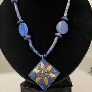 Lapis Lazuli Antique Bead Necklace